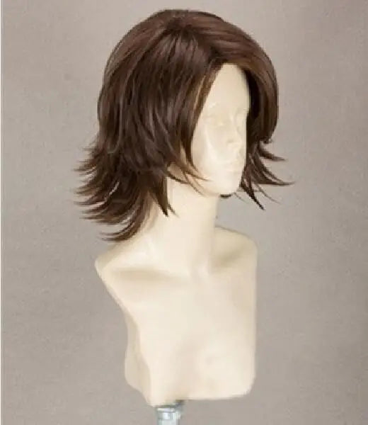 Final Fantasy FF10 X2 Yuna Short Brown Styled Heat Resistant Hair Cosplay Costume Wig + Free Wig Cap