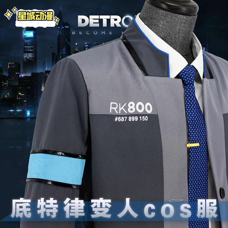 Game Detroit: Become Human Connor RK800 Agent Uniform Suits halllween Cosplay Costume Jackets Coats