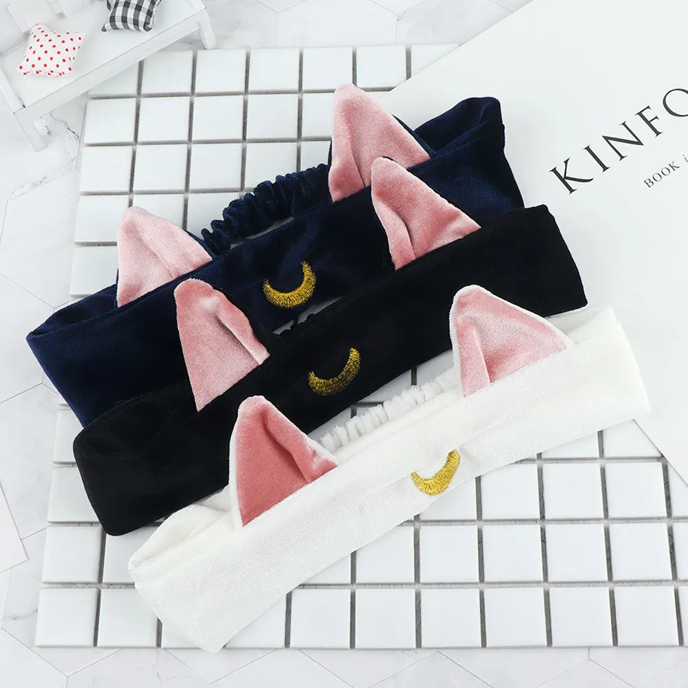 1Pcs Headband Sailor Moon Hair Band Makeup and Washing Face Tools Hairband Cute Ear Hairband Girl Women Accessories