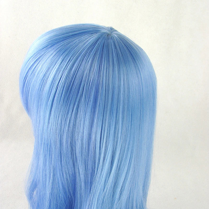 DATE A LIVE Yoshino Cosplay Wigs Role Play 70cm Long Curly Wavy Blue Mix Synthetic Hair Wigs for Adult Heat Resistance Fiber