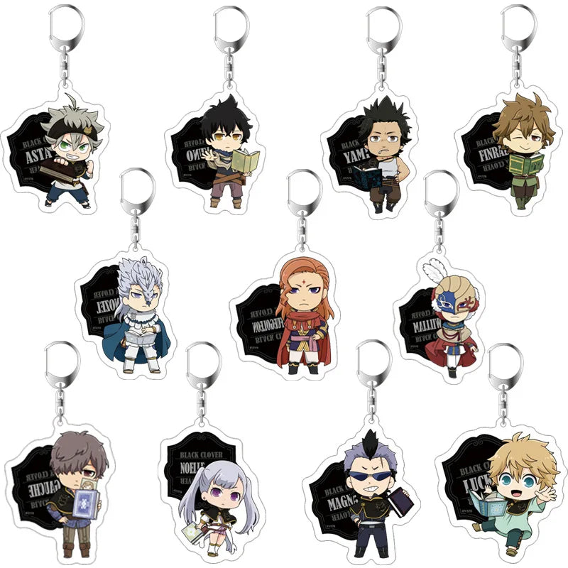 Black Clover Action Figure Anime Acrylic Asta Yuno Noell Silva Yami Sukehiro Magna Swing Keychain Pendant Christmas Gifts 5.5cm