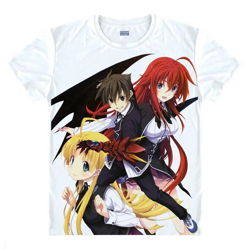 New High School DxD Cosplay Jenova Print Short Sleeve T-shirts Rias Gremory Tops Casual Tsto Issei Tees