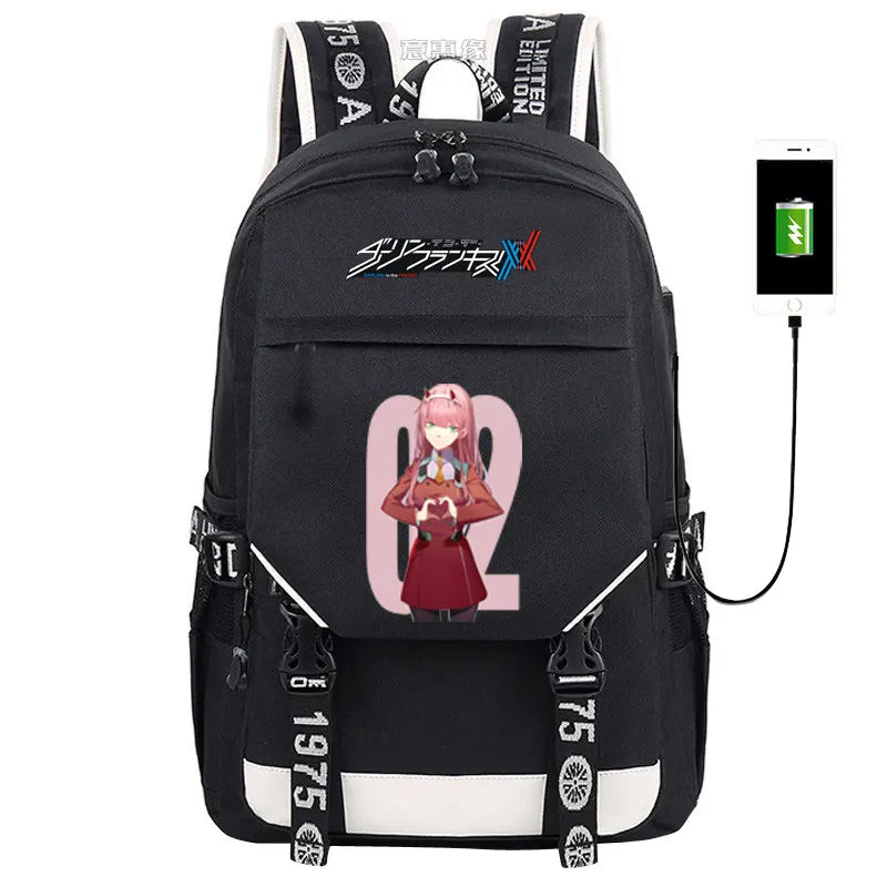 2020 New DARLING in the FRANXX Backpack 02 schoolbag Men Women Anime Student oxford high-capacity Bag unisex