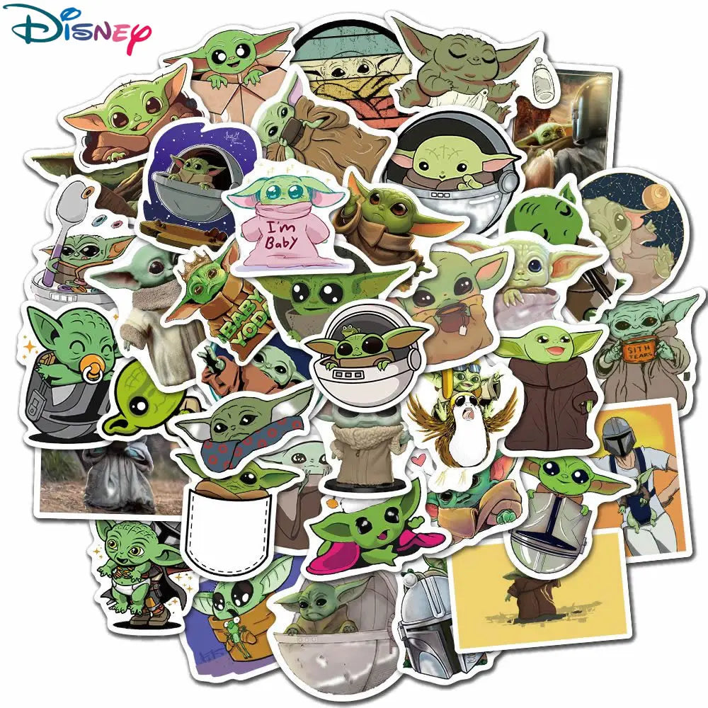 Baby Yoda Stickers Disney 50Pcs Anime Star Wars Waterproof Skateboard Luggage Laptop Marvel Guitar Decals Kids Sticker Toys