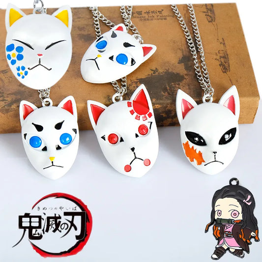 Anime Demon Slayer Kimetsu no Yaiba Necklace Kamado Tanjirou Cosplay charm Pendant Necklace for Women Men gift