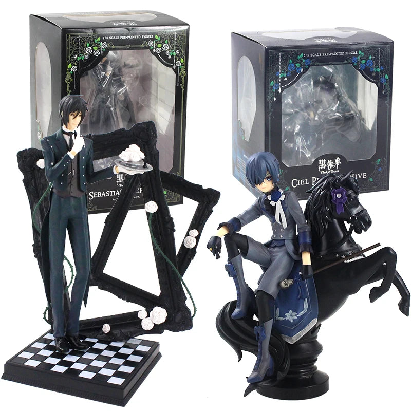 18-24cm Black Butler Sebastian Michaelis Ciel Phantomhive 1/8 Scale Pre-Painted Figure Doll PVC Model Toys