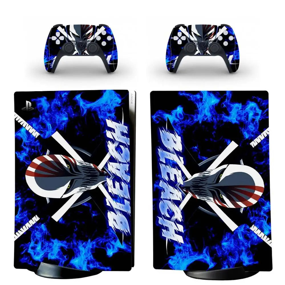 Anime Bleach PS5 Digital Edition Skin Sticker Decal Cover for PlayStation 5 Console and 2 Controllers PS5 Skin Sticker Vinyl