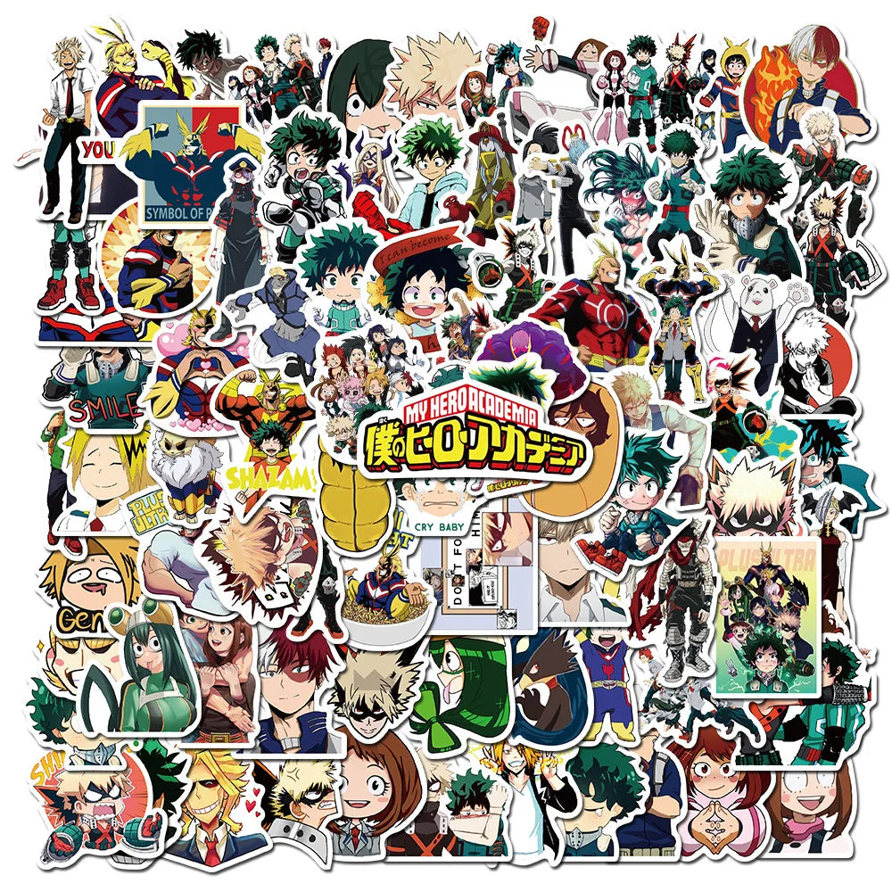 Japan Anime Kawaii Stickers My Hero Academia Midoriya All Might Bakugo Todoroki Mirio Shigaraki Scrapbooking Stationery Sticker