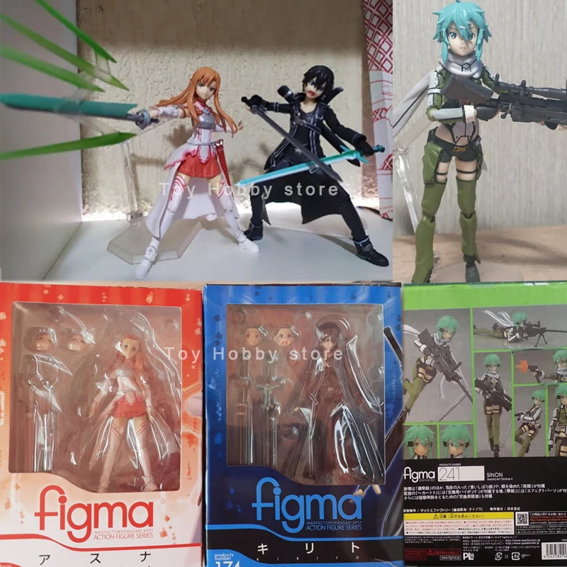 Sword Art Online Yuuki Figure Figma Kirito Kazuto 174 Asuna 178 Sinon Asada Sao 241 Action Figures Model Toy Gift for Christmas