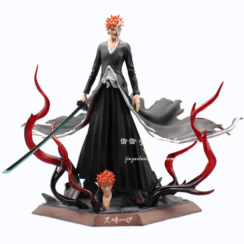 2 Heads Anime Bleach GK Kurosaki Ichigo Action Figure PVC Excellent Model Figurine Toy Top Gift Display Collectables 29cm