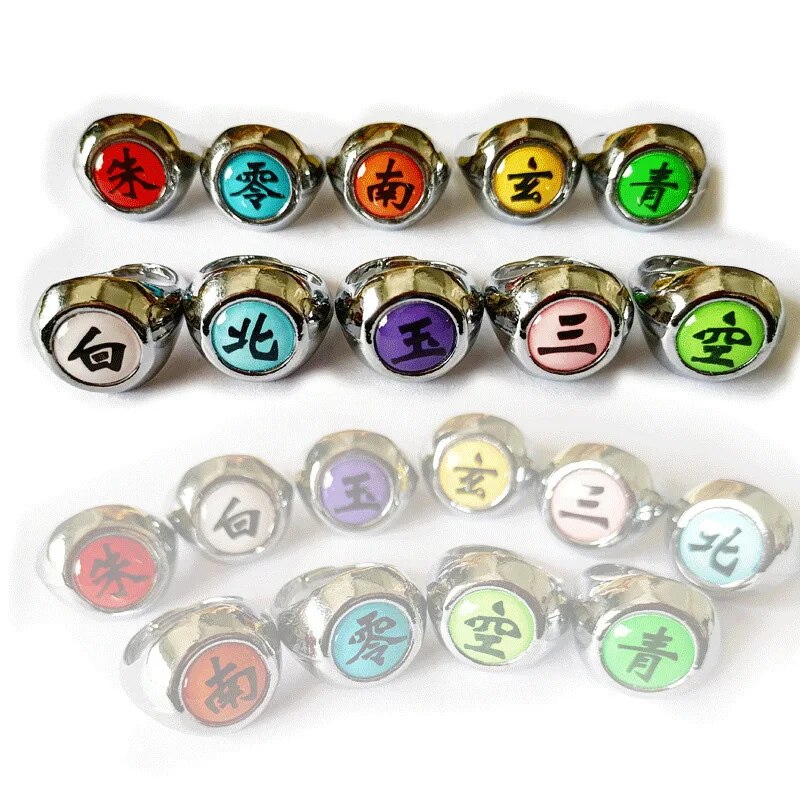 New 1PC  6Colors Anime Cosplay Ring  Akatsuki Itachi Pain Metal Finger Adult Ninja Props Accessories Cool Stuff Gift 2021