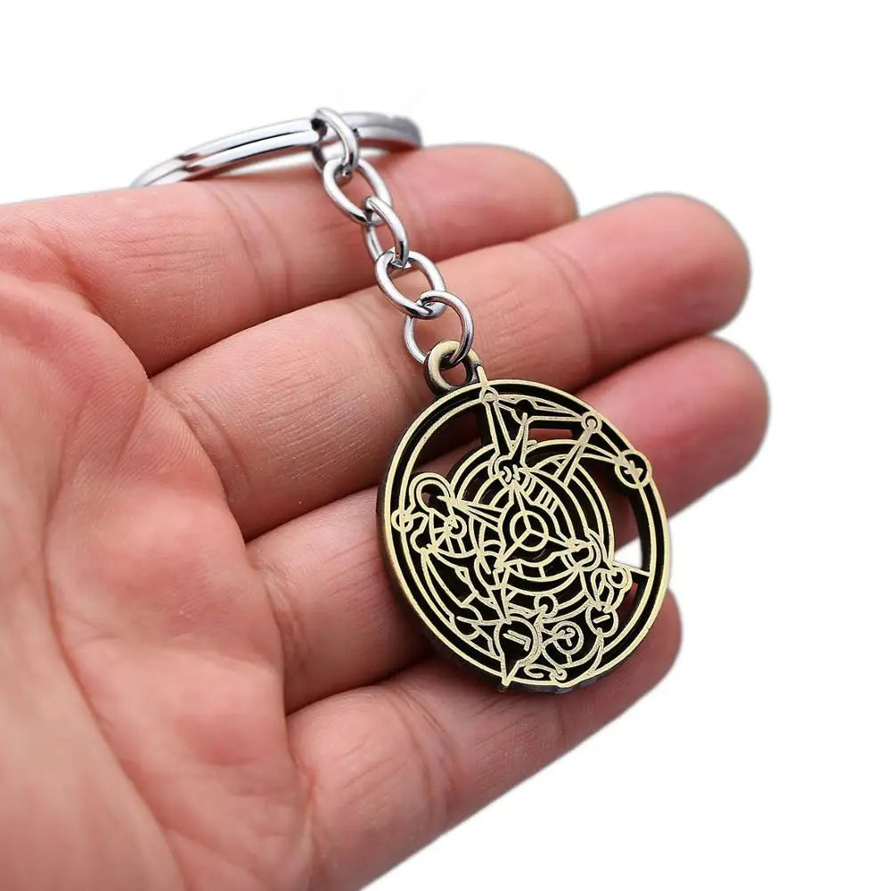 Anime Fullmetal Alchemist Alphonse Edward Elric Winry Rockbell Necklaces Homunculus Circle Metal Keychains Pendants Figure Gifts