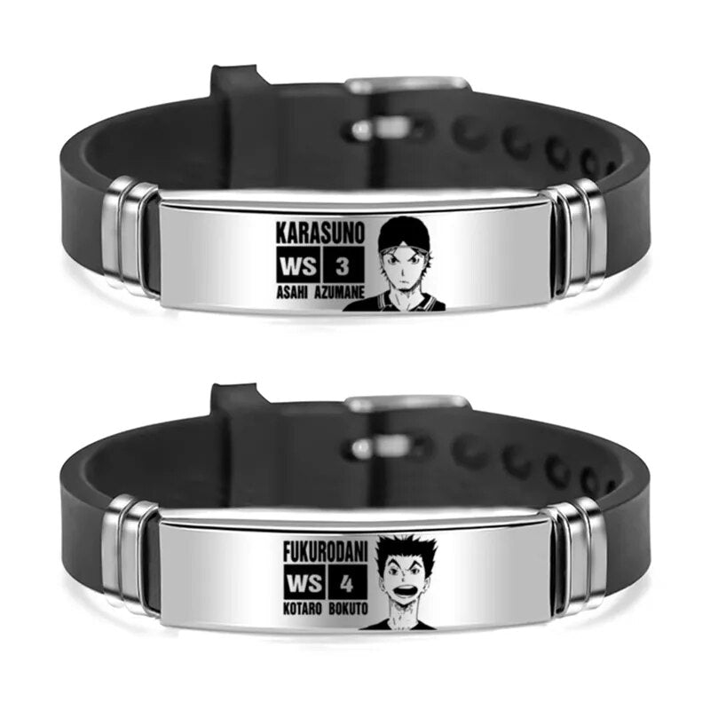 Anime Haikyuu Shouyou Hinata Bracelet Volleyball Boy Silicone Wristband Adjustable Wrist Band Cuff Bracelet Sports Casual Gift