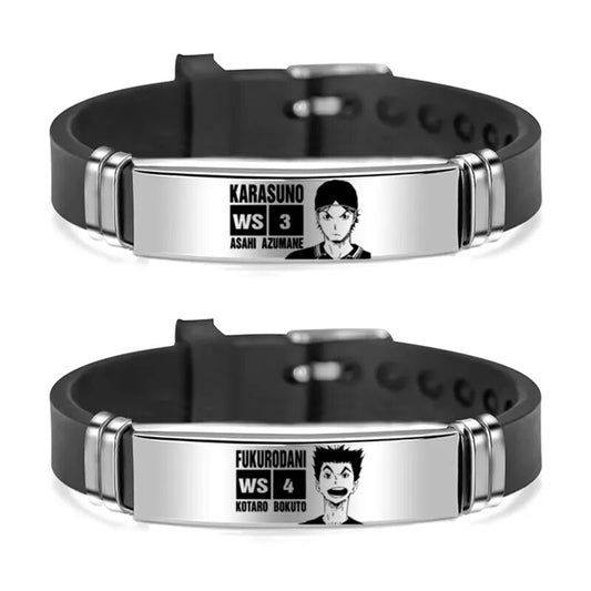 Anime Haikyuu Shouyou Hinata Bracelet Volleyball Boy Silicone Wristband Adjustable Wrist Band Cuff Bracelet Sports Casual Gift