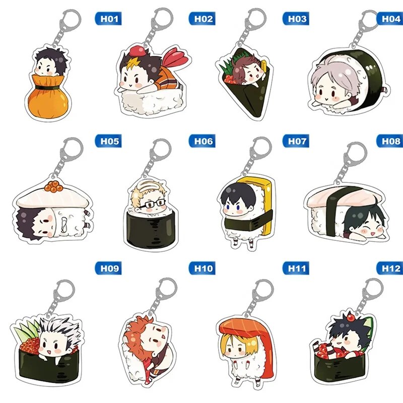 Popular Anime Manga Haikyuu!! Keychain High School Volleyball Boy Hinata Shoyo Kageyama Tobio Figures Acrylic Pendant Key Chain