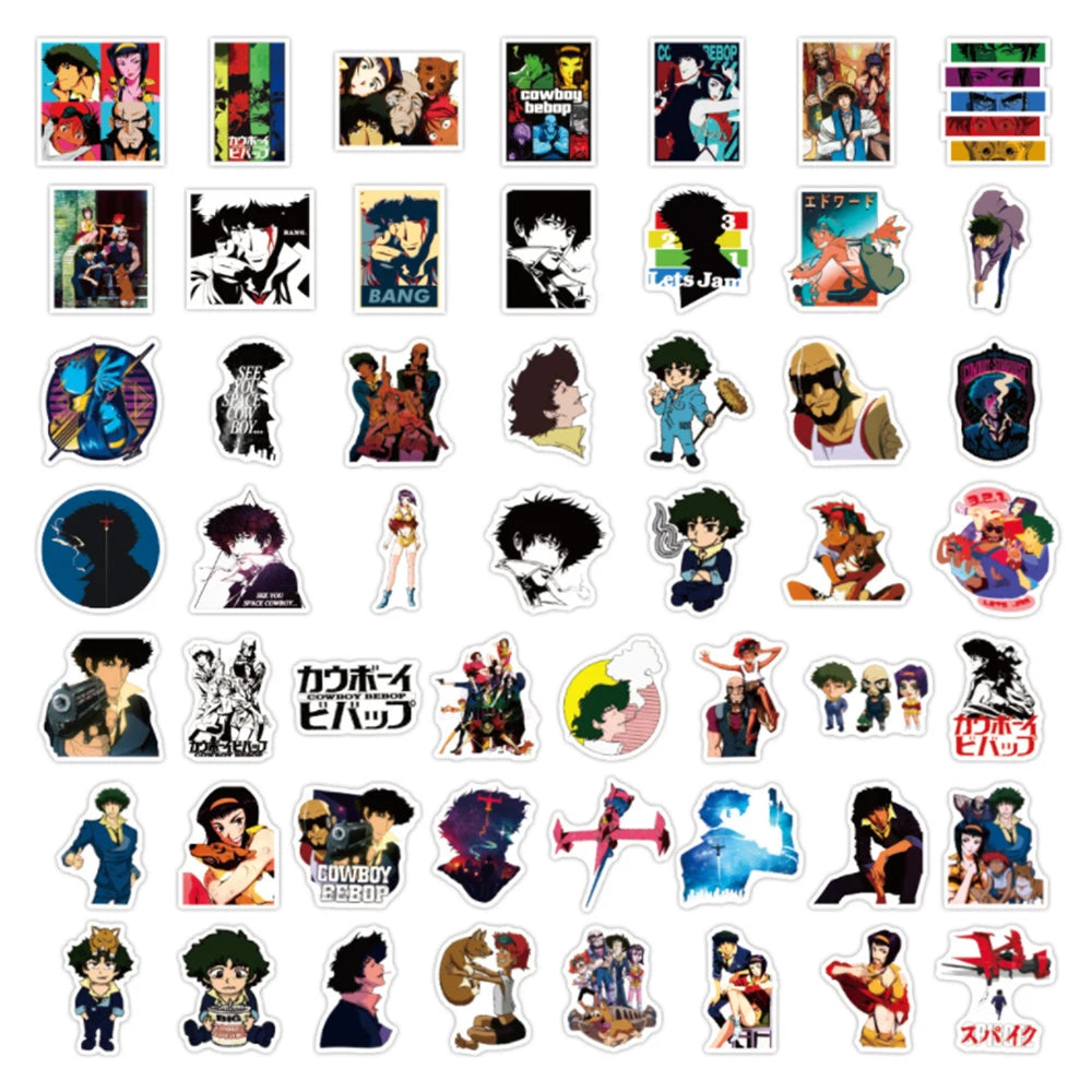 10/30/50pcs Cowboy Bebop Anime Stickers Kids Toy Laptop Luggage Guitar Phone Car Skateboard Cartoon DIY Graffiti Sticker Decals