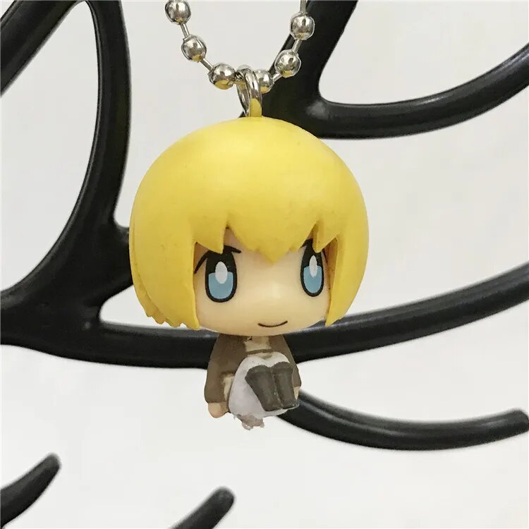 Action no Capsule Attack On Titan Mini Pendants Toys For Children Levi Armin Mikasa Eren The Giant Keyring Toys Collectible Gift