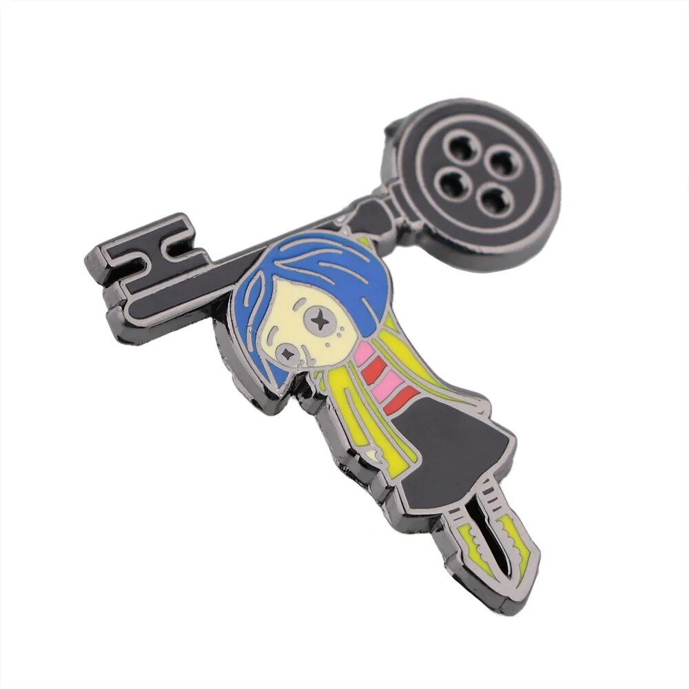 Coraline-Pin de solapa esmaltado para mochilas, broches para ropa, joyería bonita para mujer, regalo de Navidad, accesorios de Anime