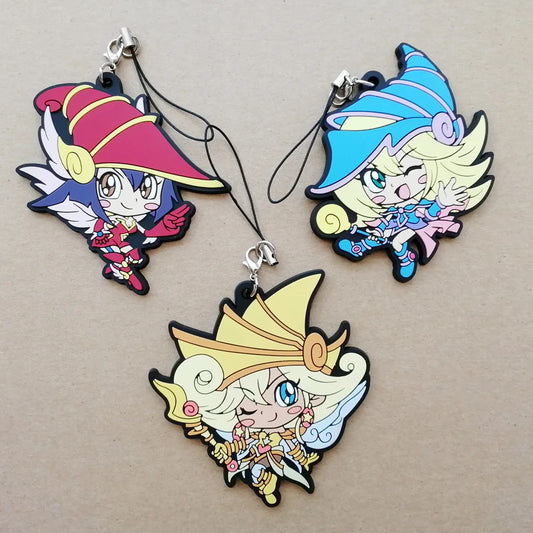 Yu-Gi-Oh! Figure Toys Yugioh Cosplay Dark Magician Girl Mana Figures Silicone Phone Rope Keychain Pendant Toys Free Shipping
