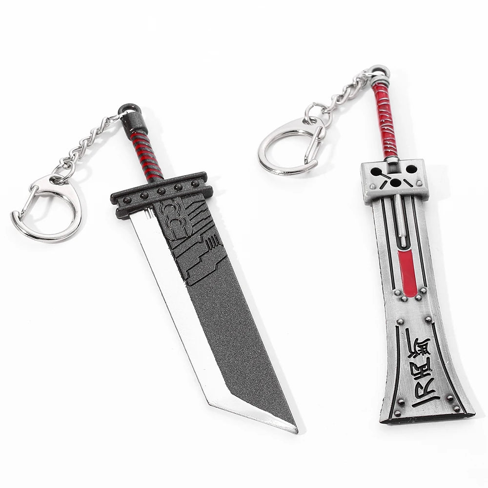 Final Fantasy 7 VII Remake Sword Keychain Cloud Strife Buster Sword Zack Fair Weapon Metal Pendant Key Chains Cosplay llaveros