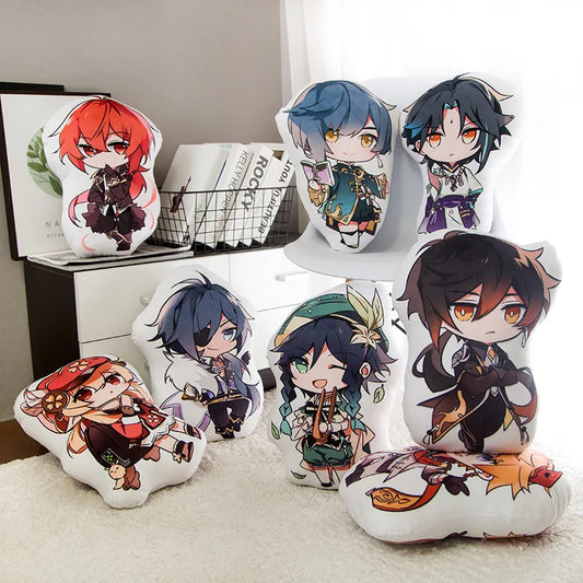 Anime Stuffed Plush Doll Toys Genshin Impact Project Cartoons Anime Game Peripheral Sofa Cushion Pillow Diluc Barbatos Klee