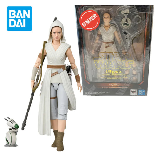 15cm Bandai Star Wars Planet 9 Rey Skywalker&D-O The Rise of Skywalker SHF Action Figure Collection Model Toys Birthday Gift