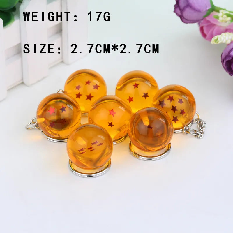 Anime Dragon Ball Series Keychain Charms Accessories 1 2 3 4 5 6 7 Star Dragon Balls Cosplay Keyring Pendant Holder Toys Gift