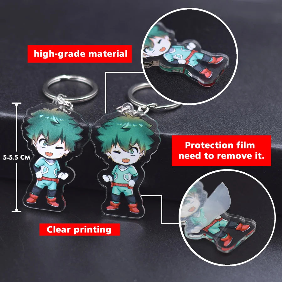 Haikyuu!! Keychain Double Sided Acrylic Cartoon Key Chain Pendant Anime Accessories Keyring