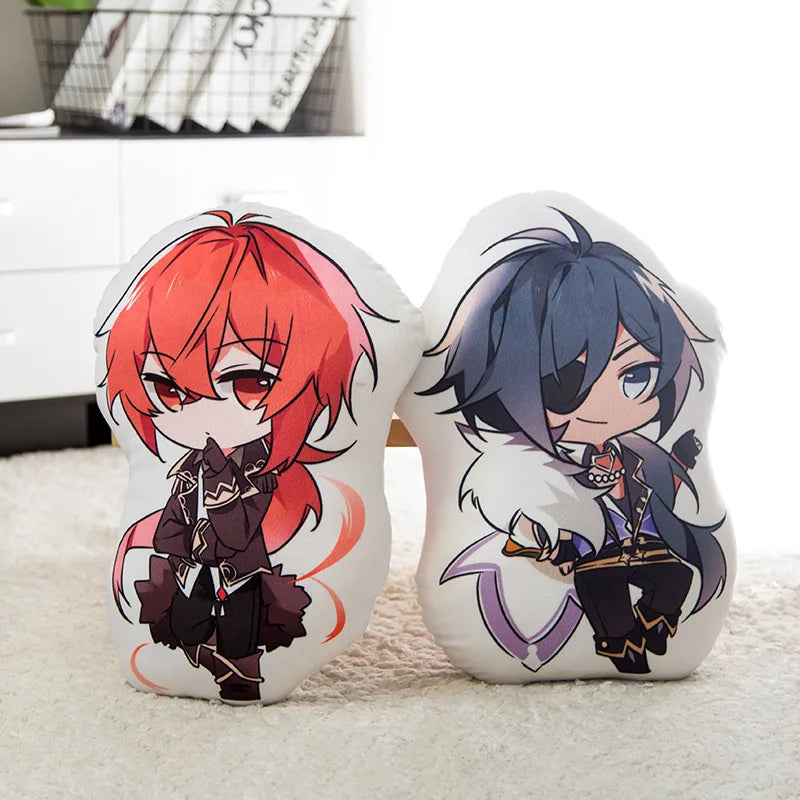 Anime Stuffed Plush Doll Toys Genshin Impact Project Cartoons Anime Game Peripheral Sofa Cushion Pillow Diluc Barbatos Klee