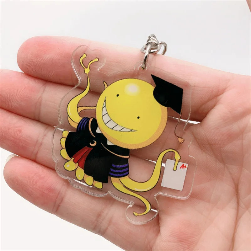 Llavero Anime Assassination Classroom Korosensei, accesorios de Cosplay, colgante de llavero, insignia de dibujos animados