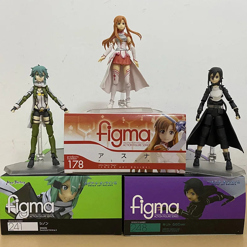 Sword Art Online Yuuki Figure Figma Kirito Kazuto 174 Asuna 178 Sinon Asada Sao 241 Action Figures Model Toy Gift for Christmas