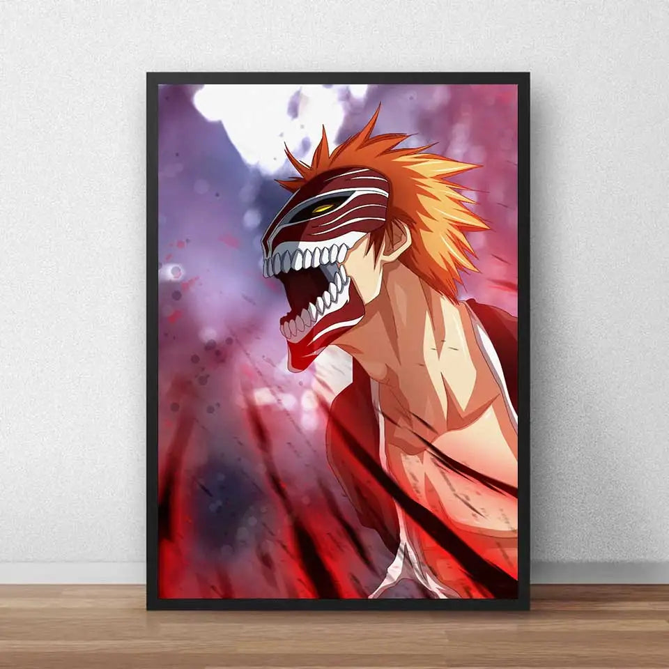 Ho Bleach Kurosaki Ichigo Posters Prints Japan Anime Paintings Canvas Art Wall Pictures For Kids Room Home Decor quadro cuadros