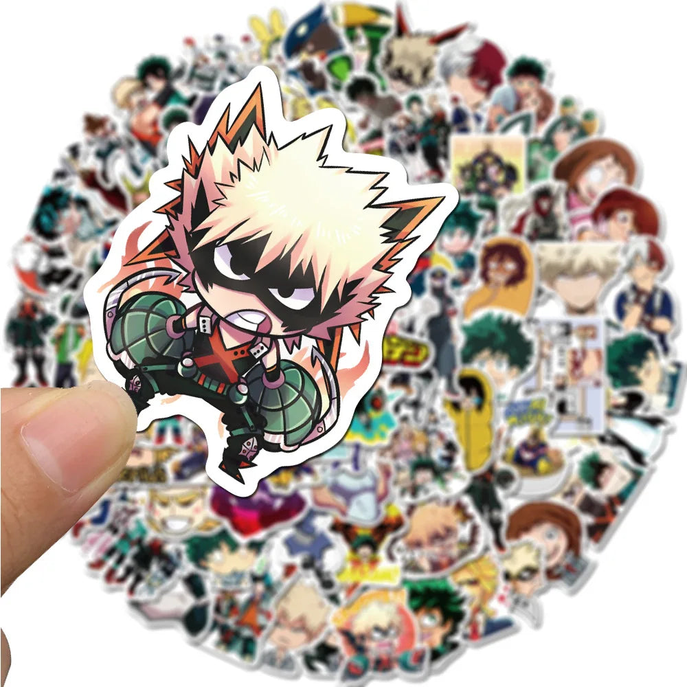 Japan Anime Kawaii Stickers My Hero Academia Midoriya All Might Bakugo Todoroki Mirio Shigaraki Scrapbooking Stationery Sticker