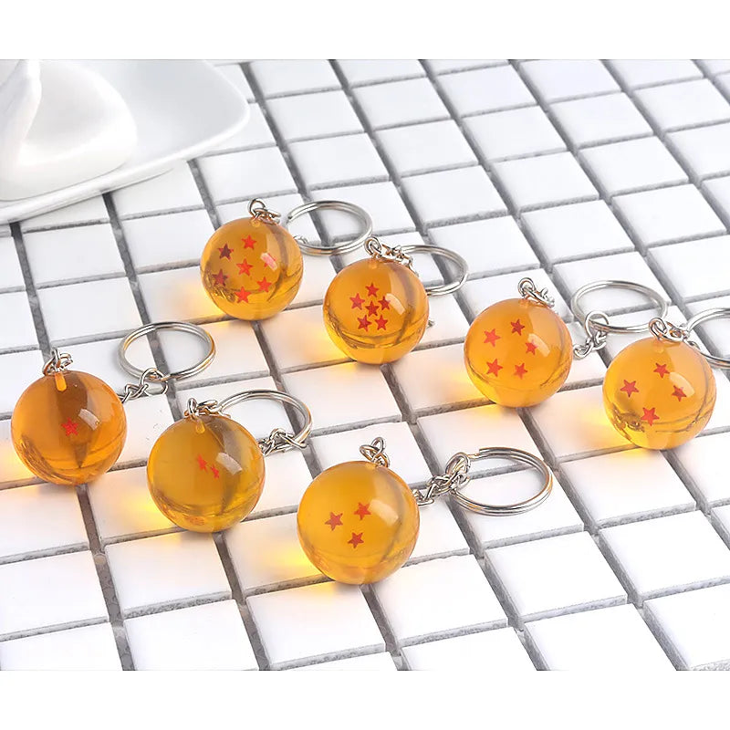 Llavero de la serie Dragon Ball de Anime, accesorios de colgantes, 1, 2, 3, 4, 5, 6, 7, estrella, bolas de dragón, llavero de Cosplay, colgante, soporte, juguetes, regalo