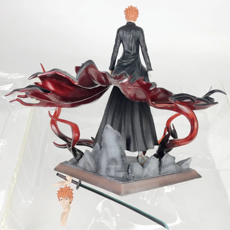 2 Heads Anime Bleach GK Kurosaki Ichigo Action Figure PVC Excellent Model Figurine Toy Top Gift Display Collectables 29cm