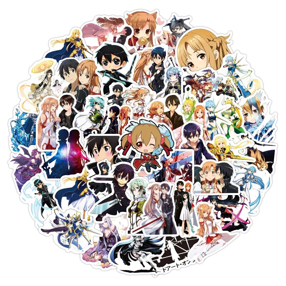 10/30/50PCS Sword Art Online Anime Stickers Skateboard Fridge Laptop Motorcycle Luggage Graffiti Cartoon Waterproof Sticker Toy