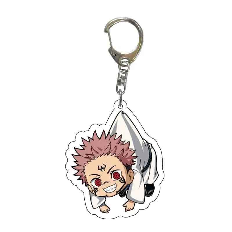 Anime Jujutsu Kaisen Key Chain Acrylic Cartoon Figure Yuji Itadori Kugisaki Nobara keychains Metal Holder Key Ring Jewelry Gifts