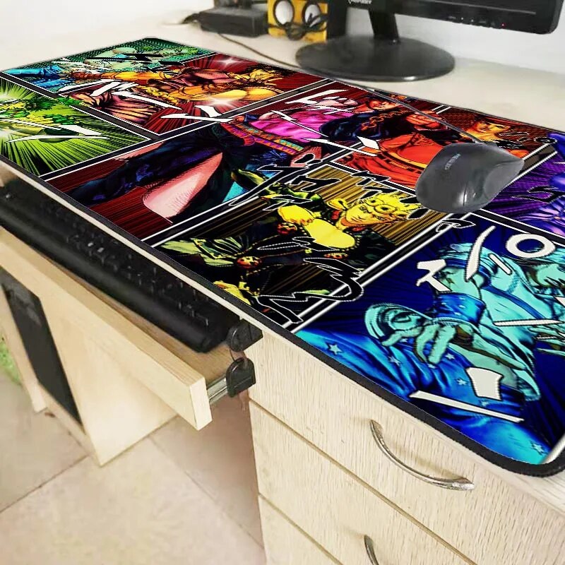 XGZ Anime Jojo Bizarre Adventure Gamer Play Mats Lock Edge Mousepad BIG SIZE Gaming Mouse Pad Durable PC Anti-slip Mouse Mat XXL