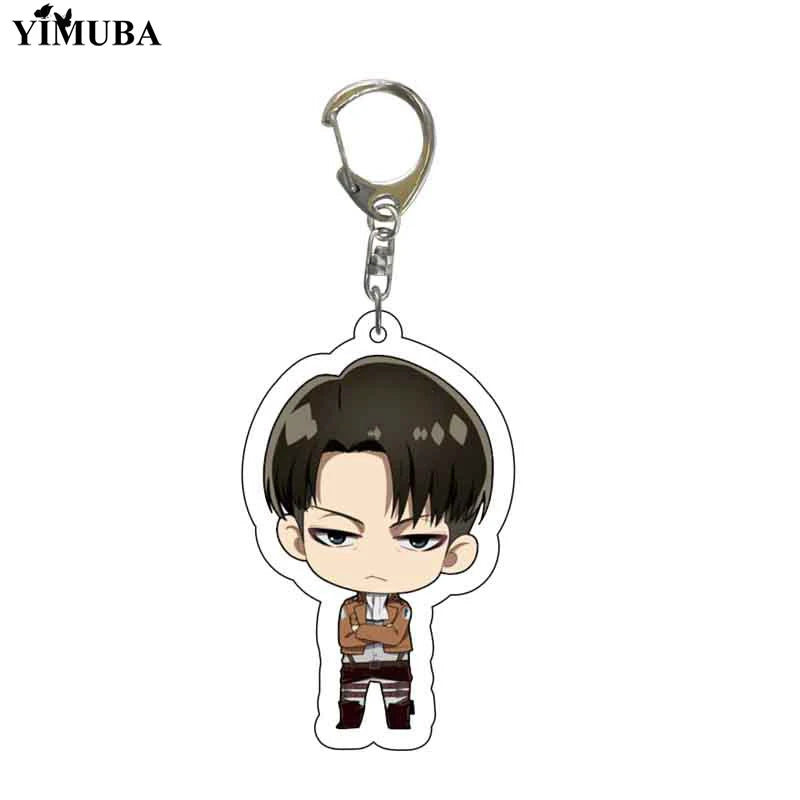 Llavero acrílico con estampado de dibujos animados de Attack on Titan Q, llavero con colgante de figuras de Anime, joyería para disfraz, regalo para amigos