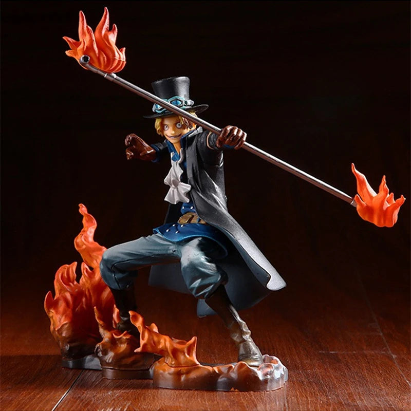 3PCS/set One Piece Figure Anime Monkey D Luffy Ace Sabo Three Brothers PVC Action Figurine Collection Model Toys doll 14-17CM