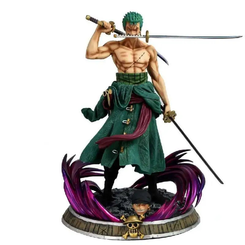 One Piece Anime Figure Fantasy GK Roronoa Zoro Santoryu Double Headed Pvc Action Figure Collection Model Toys Statue Decoration