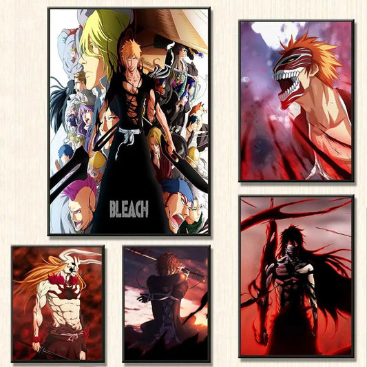 Ho Bleach Kurosaki Ichigo Posters Prints Japan Anime Paintings Canvas Art Wall Pictures For Kids Room Home Decor quadro cuadros