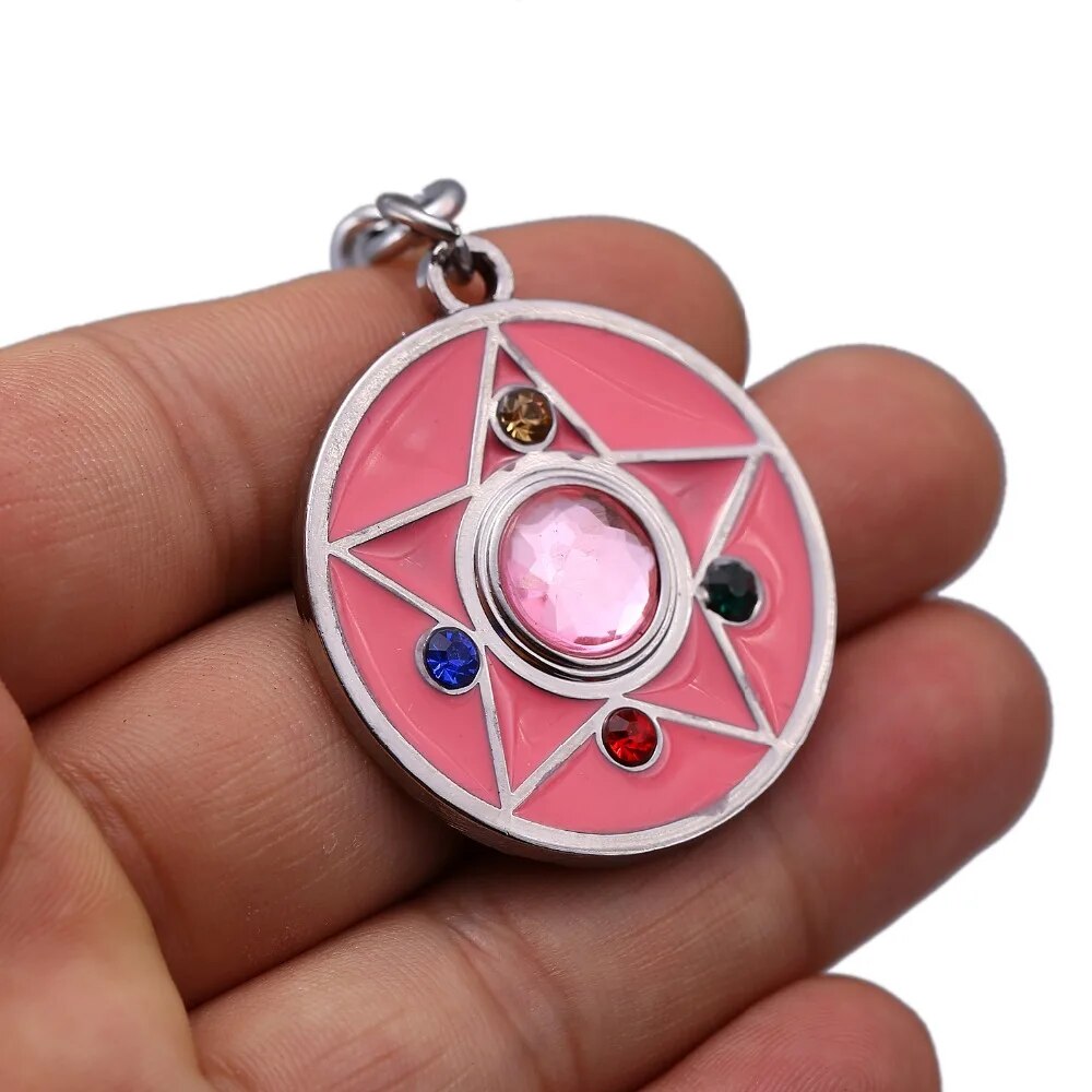 Anime Cosplay Jewelry Sailor Heart Moon Key Chain Heart Moon Bow Pendant Keychains Key Ring Car Keychain Women Girl Gift