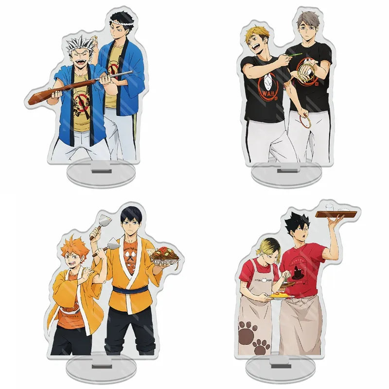 Anime Haikyuu!! Soporte de escritorio acrílico, figuras de modelos de voleibol, figuras para adolescentes, soporte para platos, decoración de mesa para actividades, decoración de tartas