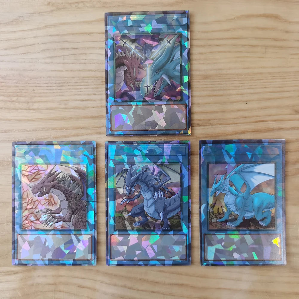 Yugioh Cards with Tin Box Yu Gi Oh Card 72PCS Holographic English Version Golden Letter Duel Links Game Card Blue Eyes Exodia