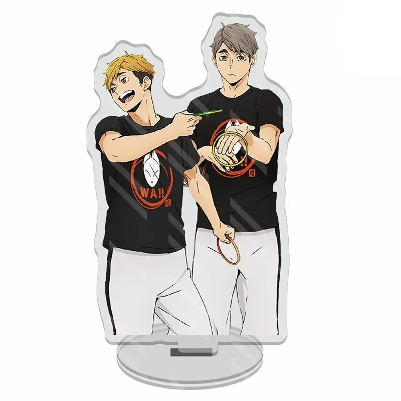 Anime Haikyuu!! Soporte de escritorio acrílico, figuras de modelos de voleibol, figuras para adolescentes, soporte para platos, decoración de mesa para actividades, decoración de tartas