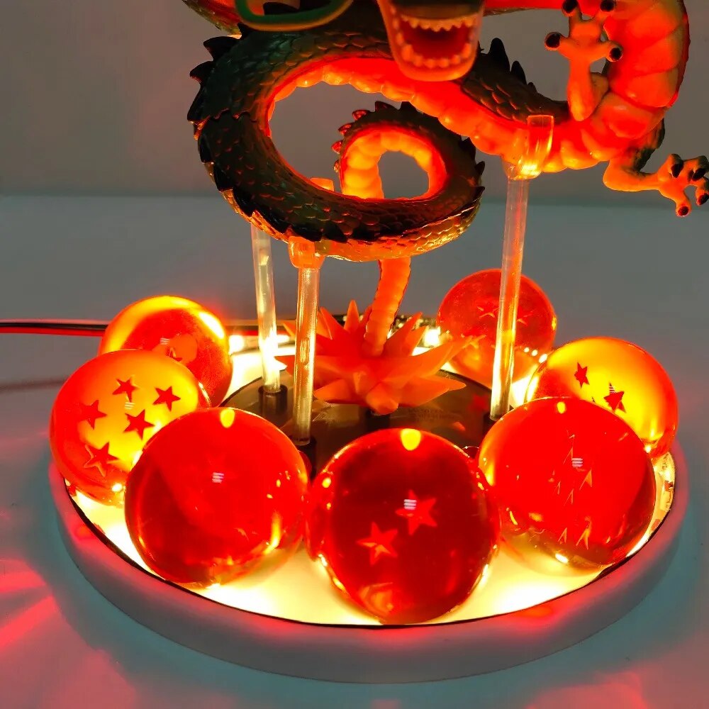 Bandai Dragon Ball Z Anime Shenlong figuras de acción Led luces nocturnas Shenrou bolas de cristal Control remoto Figma juguetes de regalo de Navidad