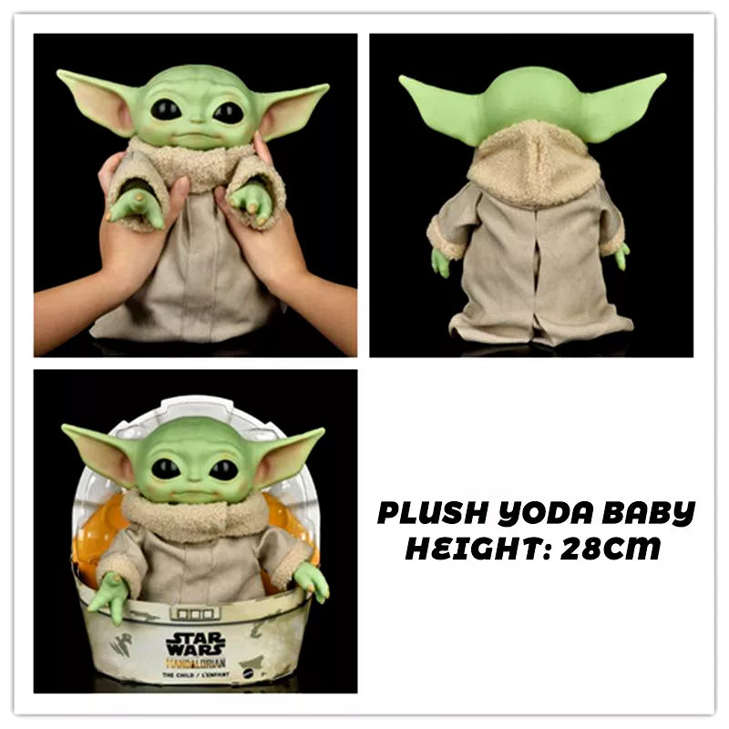 Disney 28cm Pvc Yoda Figure Grogu Plush Action Figure Toys Yoda Baby Star Wars The Mandalorian Anime Dolls Gifts Children Toys