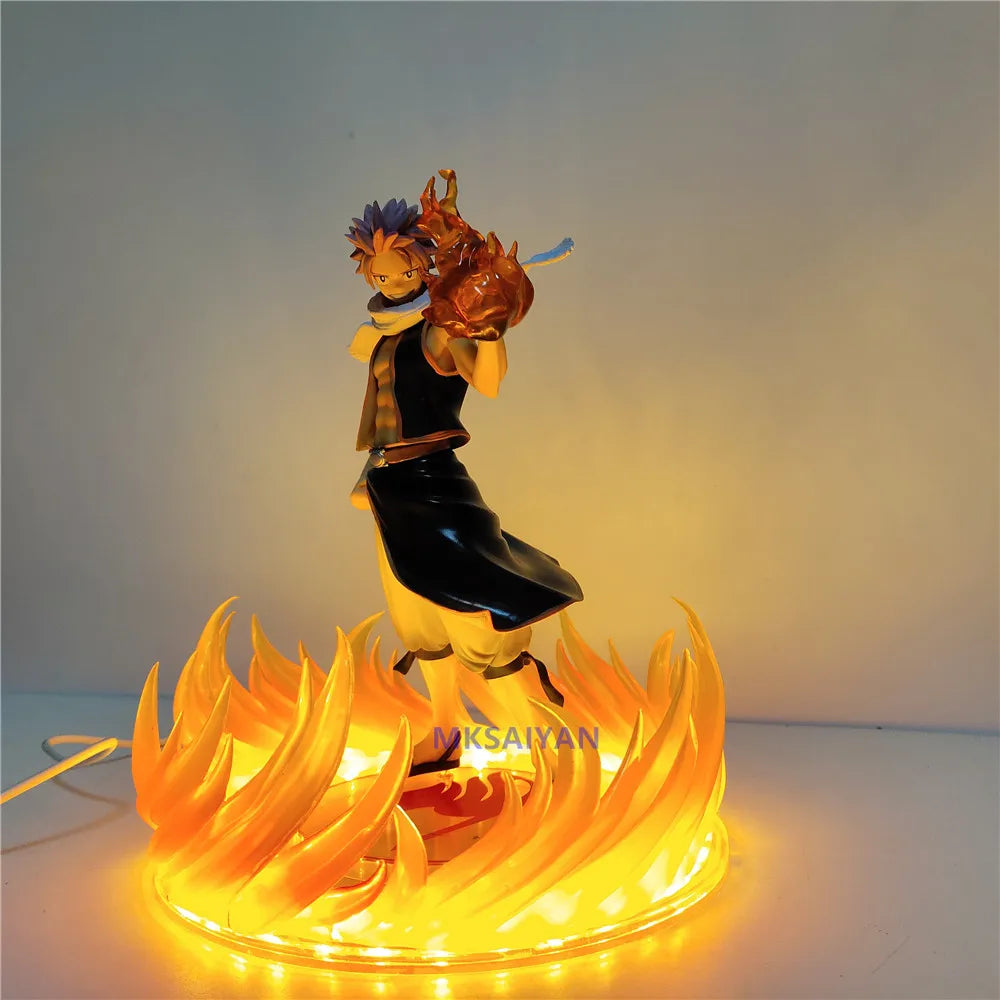 Fairy Tail Anime DIY Figures Etherious Natsu Dragneel Night Lights LED Action Figurals PVC Brinquedos Effect Collectible Figma