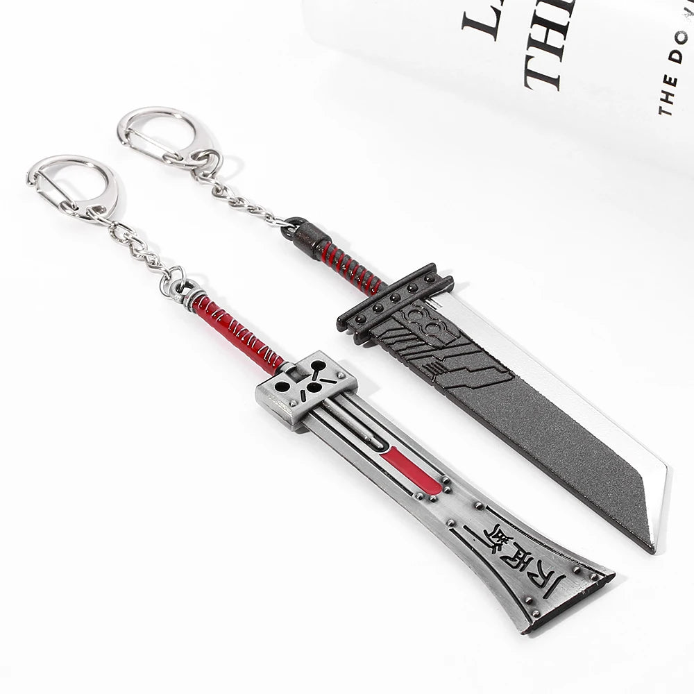 Final Fantasy 7 VII Remake Sword Keychain Cloud Strife Buster Sword Zack Fair Weapon Metal Pendant Key Chains Cosplay llaveros